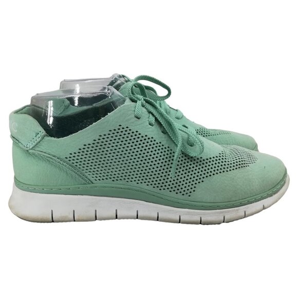 Vionic Joey Fresh Green Nubuck Leather Low Top Sneakers Size 8.5 Comfort Walking - Picture 8 of 11